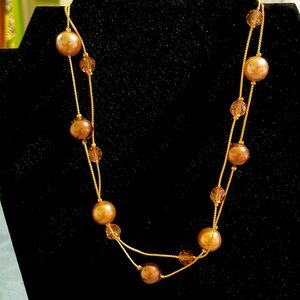 Double chain gold necklace